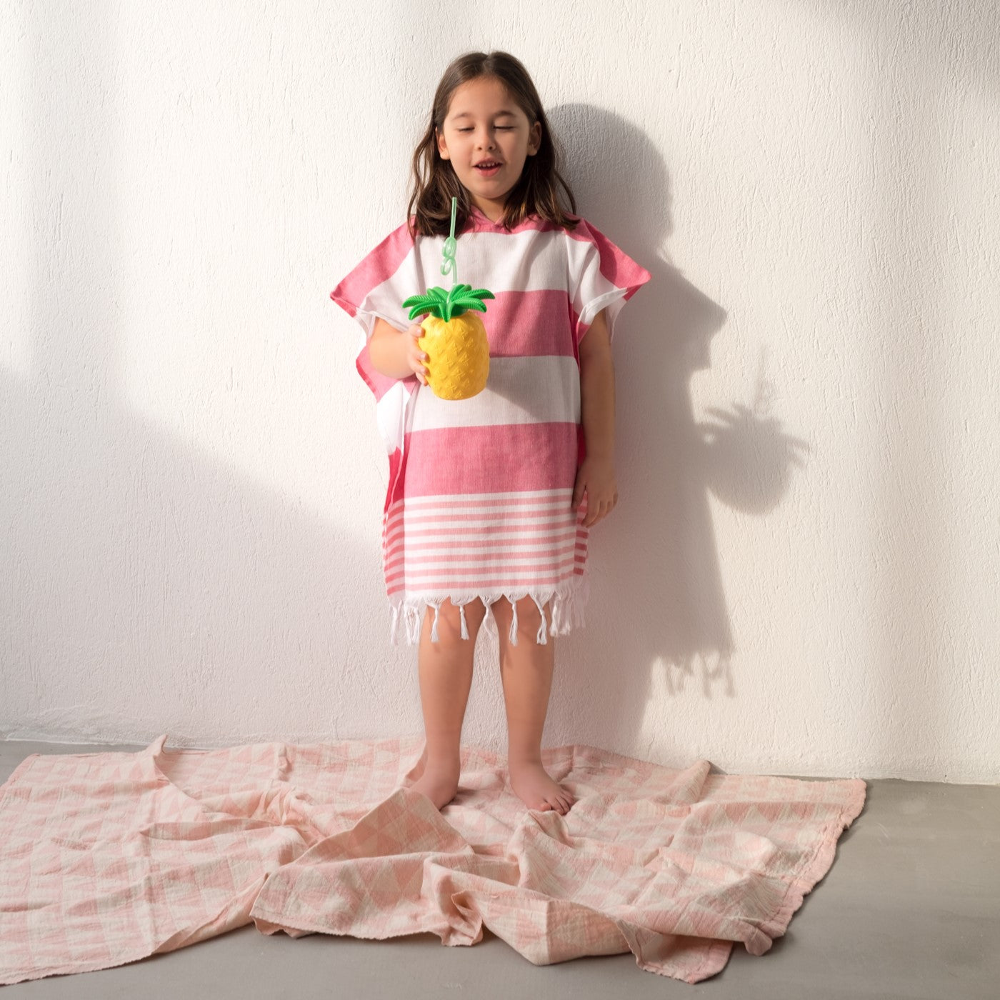 Cuba Kids Poncho Fucsia